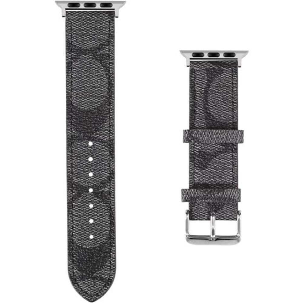 Coach Signature Canvas Watch Bands in Black & Khaki - Picture 2 of 4